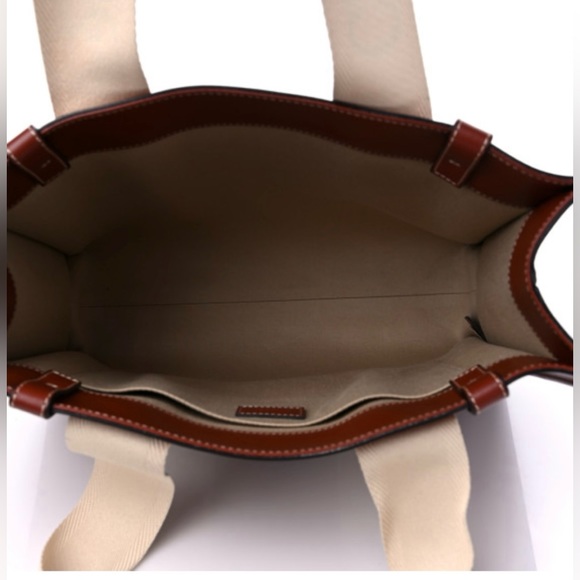 Preowned CHLOE Calfskin Med. Woody RibbonTote Sepia Brown- Great Condition. - Picture 5 of 12